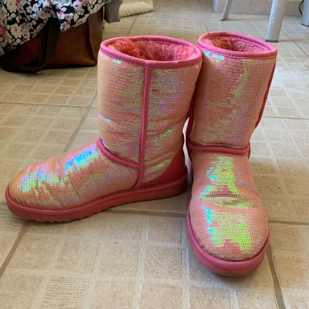 Pink Sequins UGG Boots